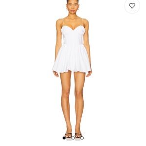 NWT Good American Poplin Mini Dress in White001 Size Small